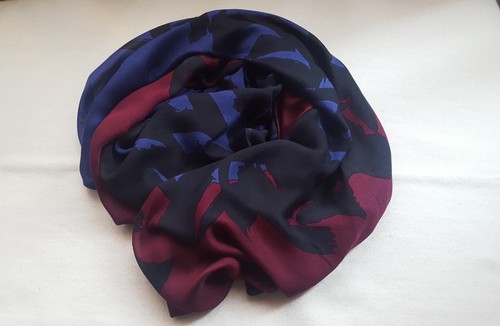 New issa scarf blue - blue, red
