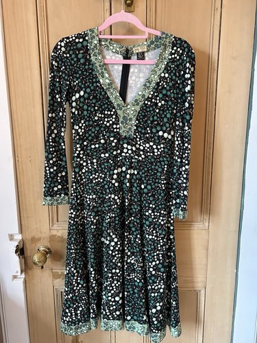 Issa london green - cherry, print